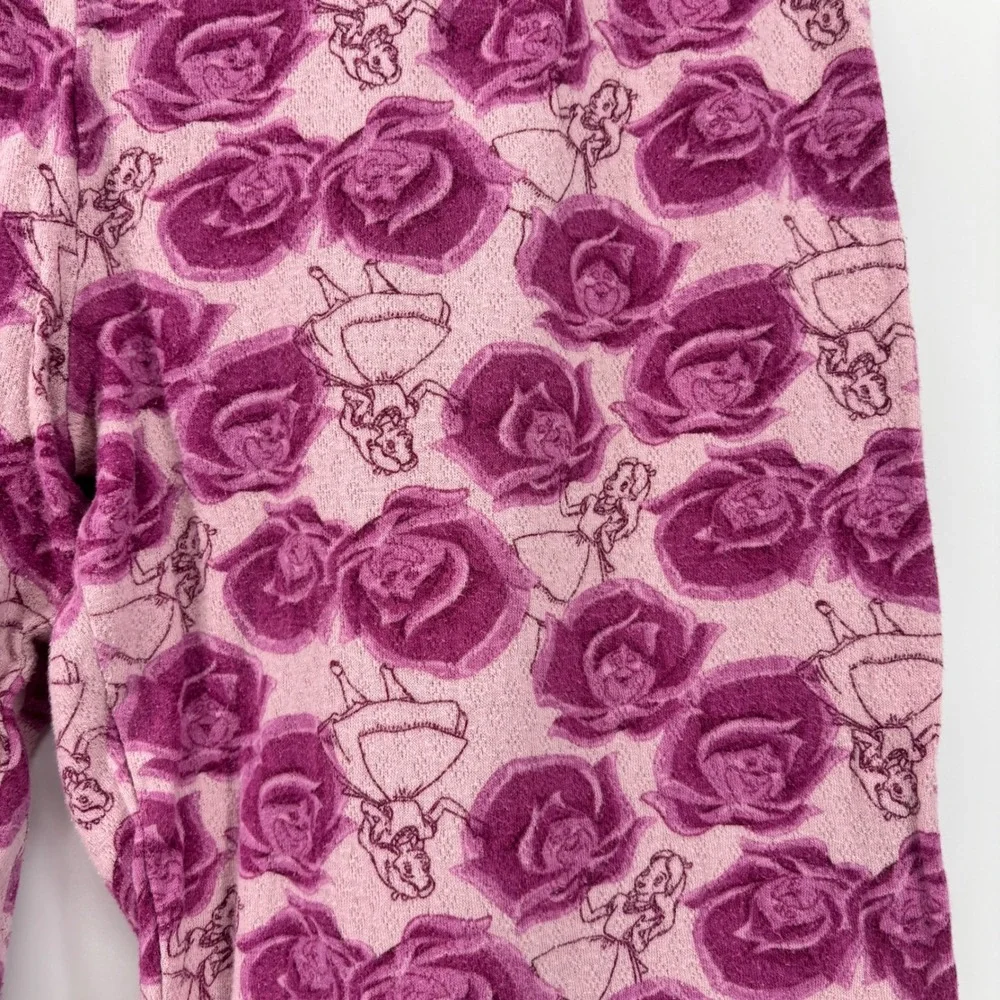 Disney Alice in Wonderland Pink Rose Floral Pajama Pants Tulle  Womens Small - Picture 2 of 8